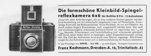 Reflex-Korelle (Werbeanzeige 1935)