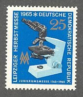 1965 - Leipziger Messe, Mikroskop Carl Zeiss Jena, Michel-Nr. 1132