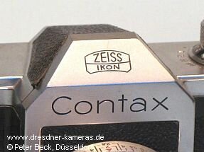 Contax S #6080; schwarz ausgelegte Frontgravuren