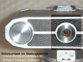 Blitzkontakt der Contax S im Stativgewinde