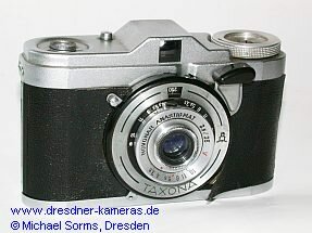 Zeiss Ikon Taxona (spte Version um 1956 mit Aluminium-Rckspulknopf und dort eingelassenem Gewinde zum Deponieren eines Filters)