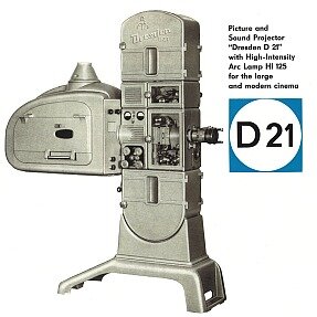 Kinomaschine Dresden D21 (Werbeprospekt VEB Pentacon)