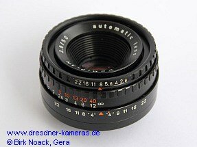 Domiplan automatic lens M42, Ringe schwarz, feet rot