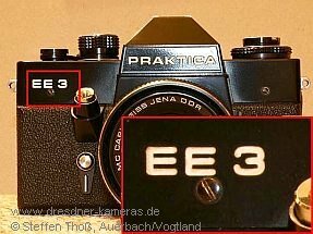 Praktica EE 3 #000543 mit grerer Typbezeichnung (eingraviert) und erweiterter Zeitenreihe